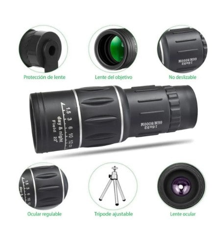 TELESCOPIO CELULAR TRIPODE MONOCULAR NEGRO