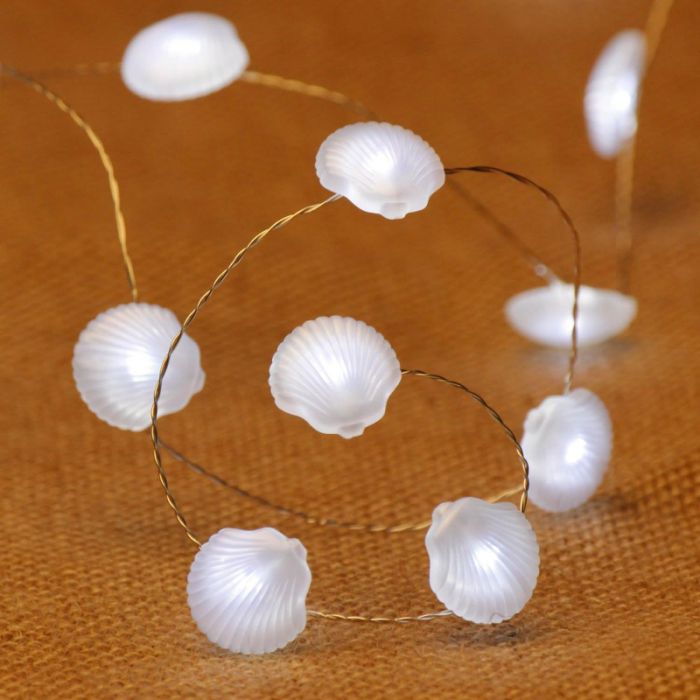 TIRA DE LUZ MINI OSTRAS BLANCO