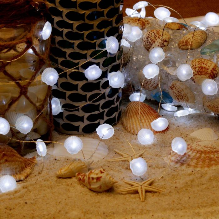 TIRA DE LUZ MINI OSTRAS BLANCO